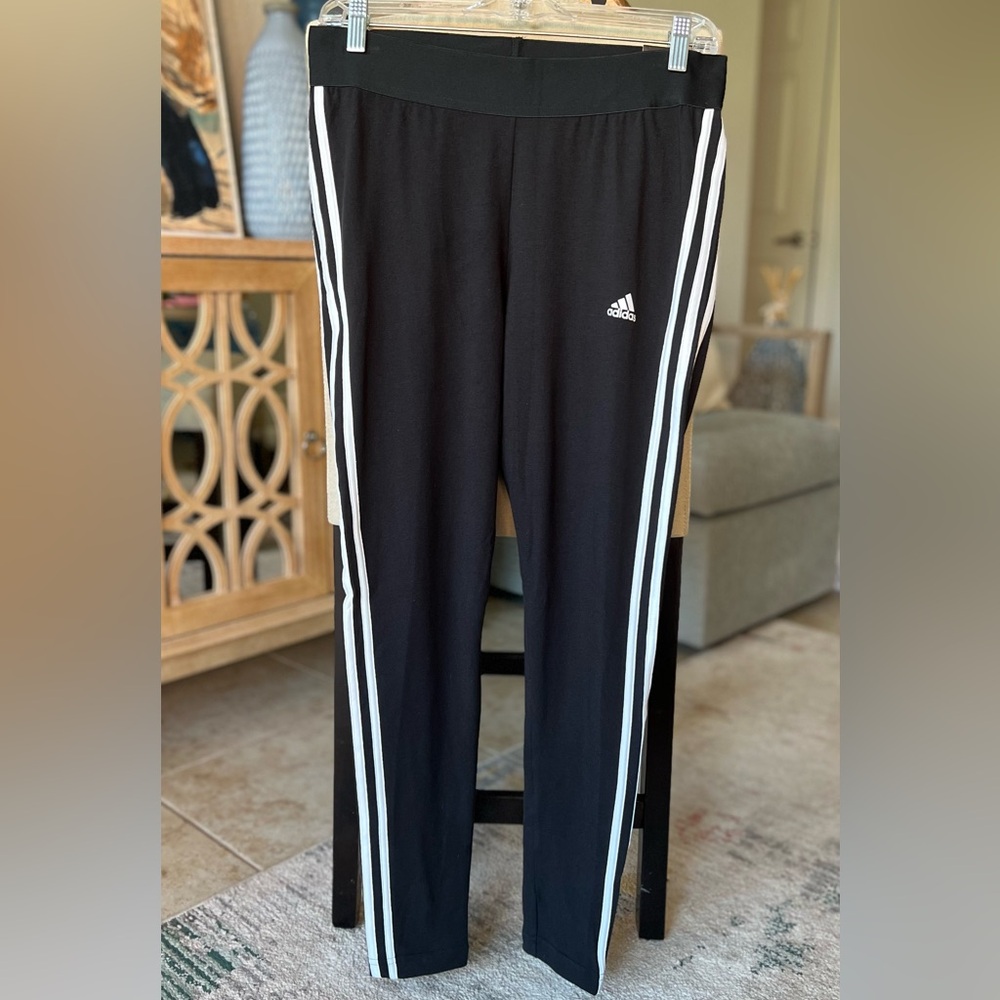 ADIDAS Women’s Plus 3 Stripes Mid-Rise Sport Leggings - Size 1X